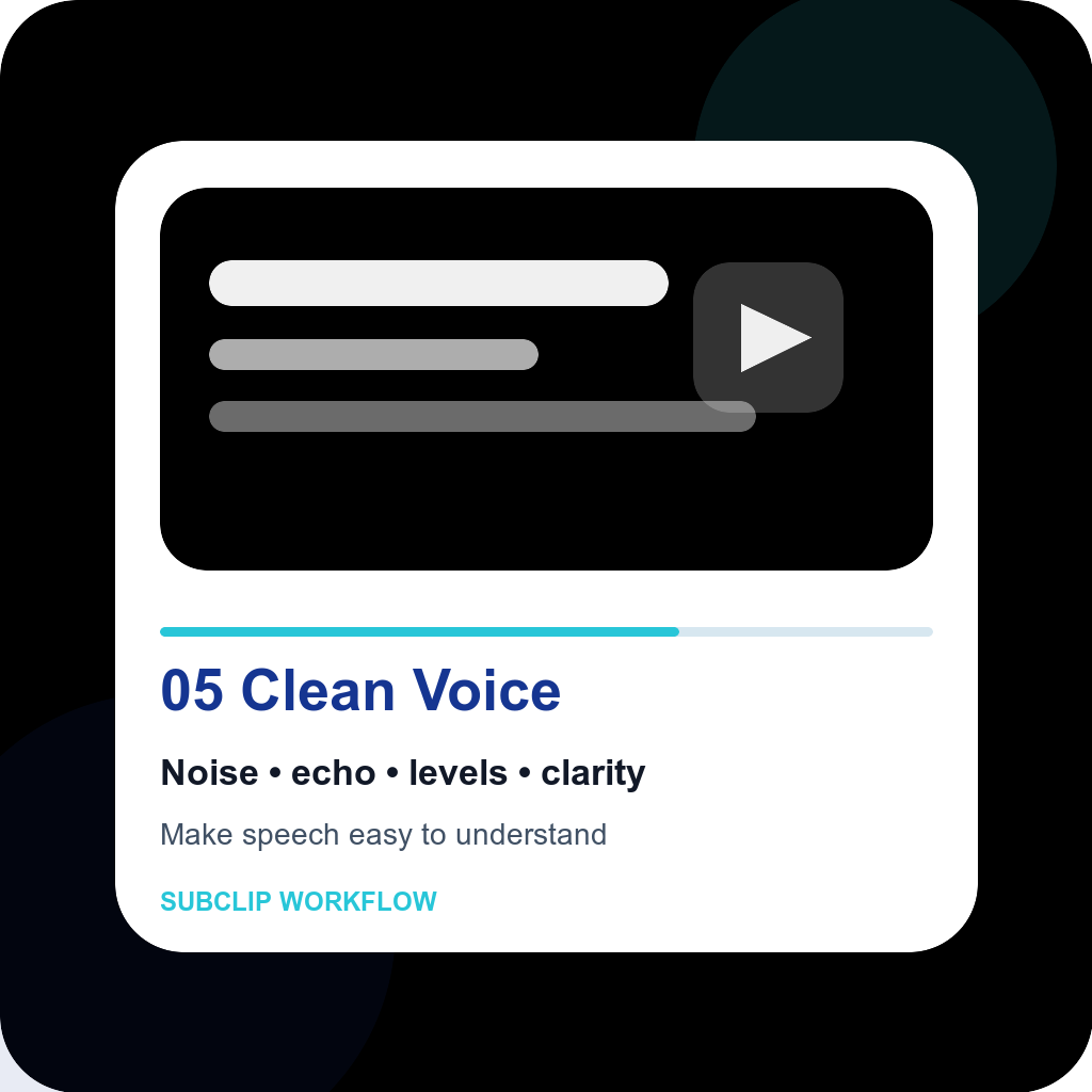 Clean voice audio before adding music in YouTube post production