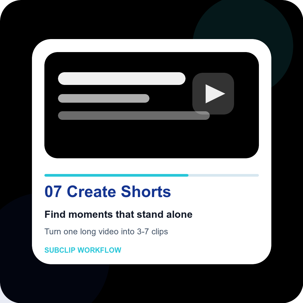 Create YouTube Shorts from one long source video