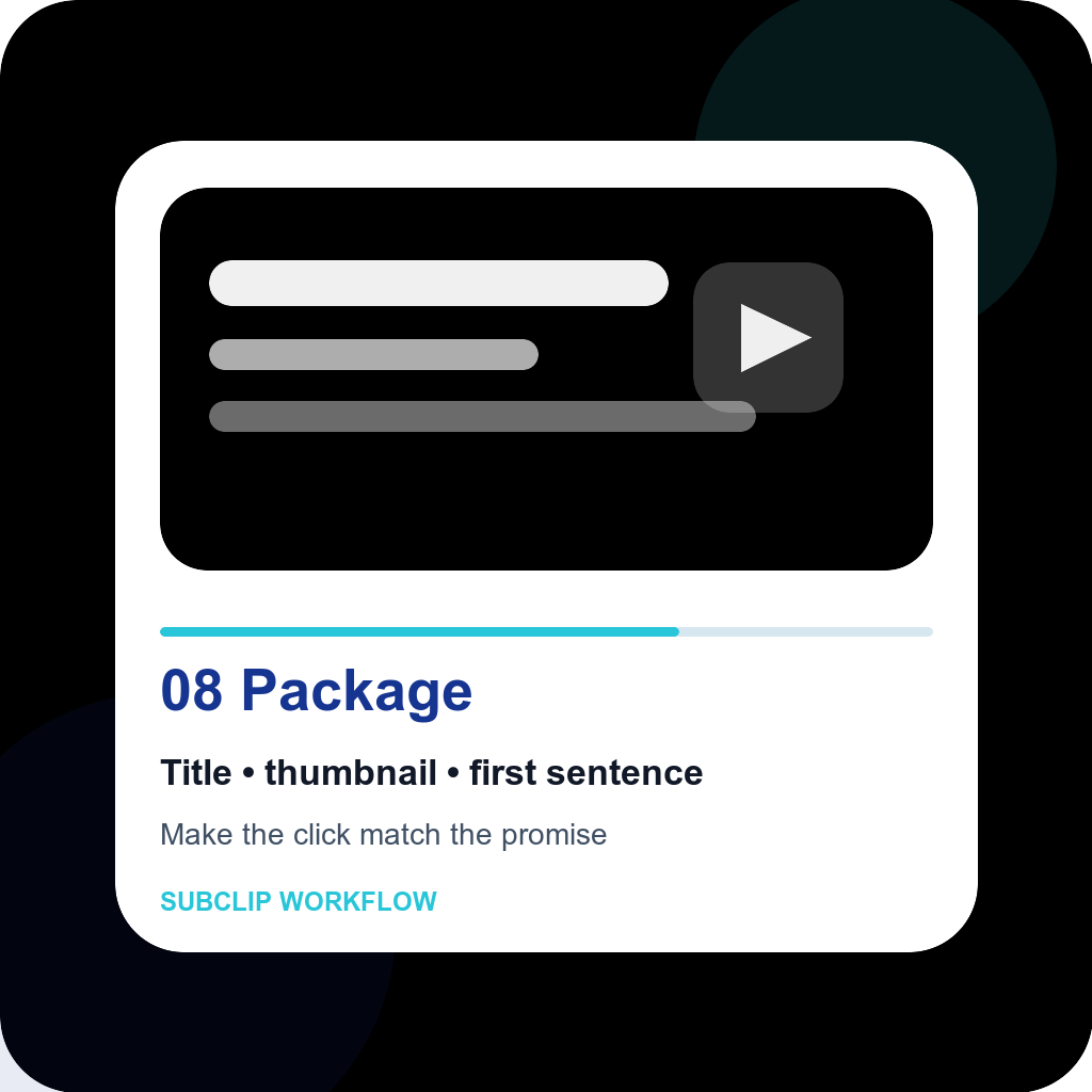 YouTube title thumbnail and packaging workflow
