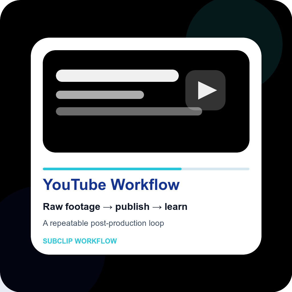 YouTube post-production workflow overview