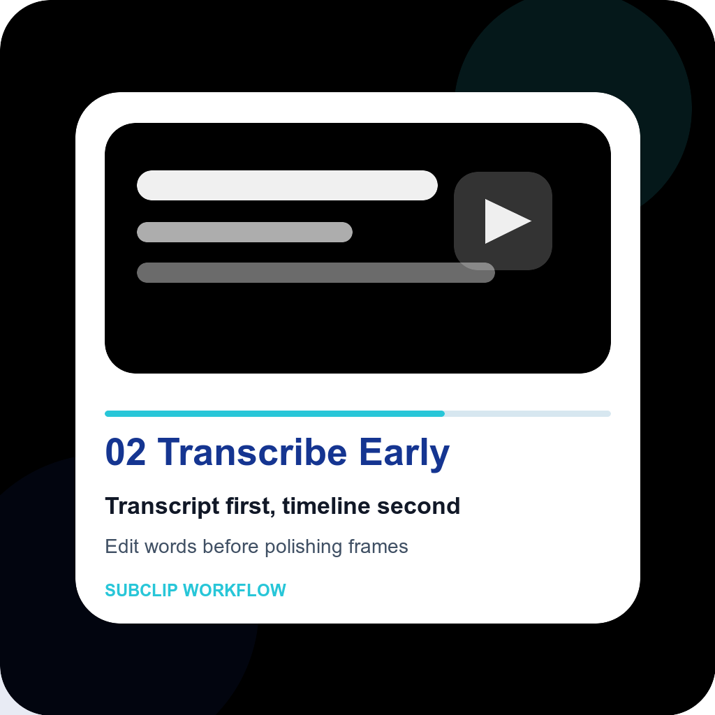 Transcript-first YouTube editing workflow